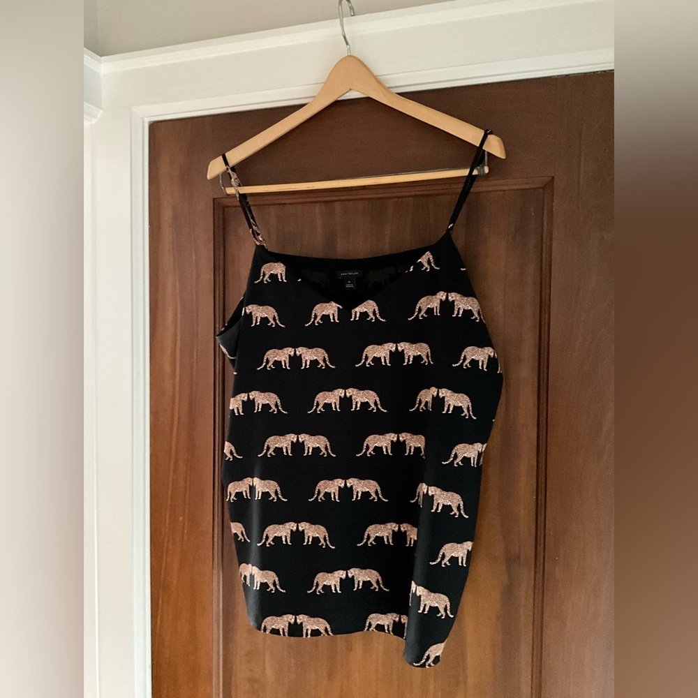 Ann Taylor Black Cheetah Print Camisole